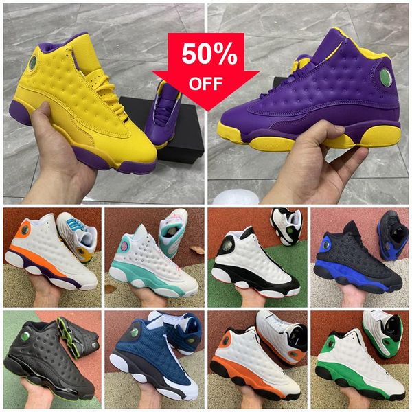 

box with jumpman new 13 13s flint basketball shoes 11 11s mens womens lucky green soar playground lakers sports sneakers trainers size 3647, Black