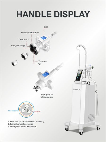 4 em 1 EMS Finger Face Massager 360 graus Rotating RF Roller Vácuo Gordura Reduzir Rádio Frequência Machinemodel M8 + 5S