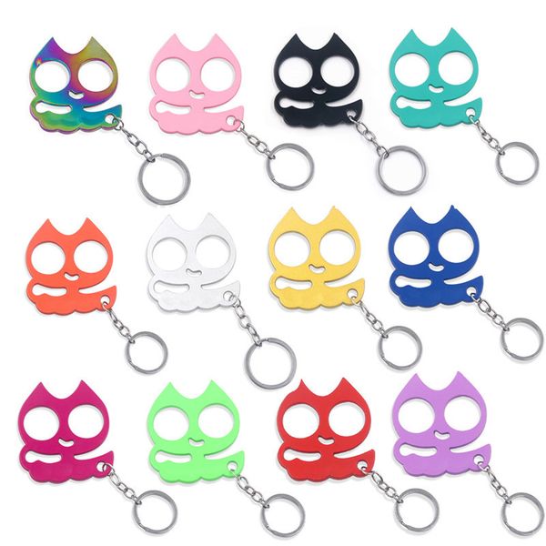 

designer keychains keyrings key chains cute cat smile finger tiger window breaker ladies self-defense trendy accessories pendants, Slivery;golden