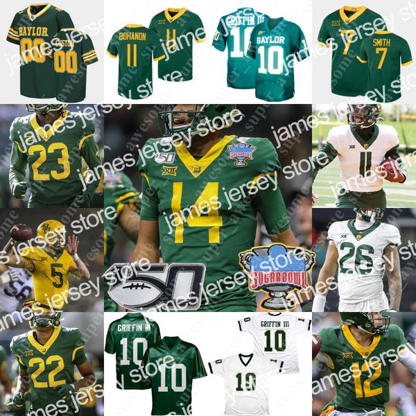 

2022 ncaa baylor football jersey 10 robert griffin iii gerry bohanon abram smith tyquan thornton ben sims trestan ebner r.j. sneed terrel be, Black;red