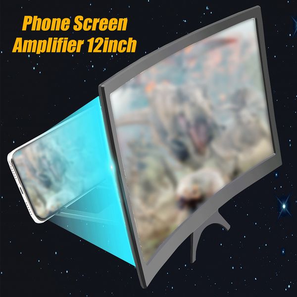 12 de 14 polegadas Mensagem da tela de tela Média de telefone para celular para o amplificador de vídeo celular Aumente os titulares de smartphone de tela Stand Watch 3D Movie