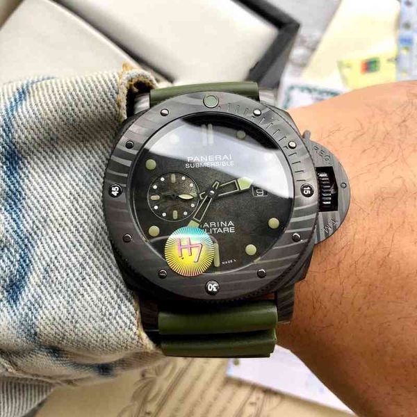 

luxury mechanical movement watch panera pam01055 swiss automatic sapphire mirror size 47mm 13mm imported rubber strap brand designers es wri, Slivery;brown