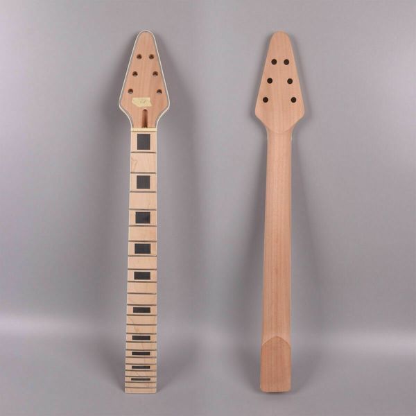 

flying v guitar neck 22fret 24.75inch maple fretboard bolt on heel block inlay