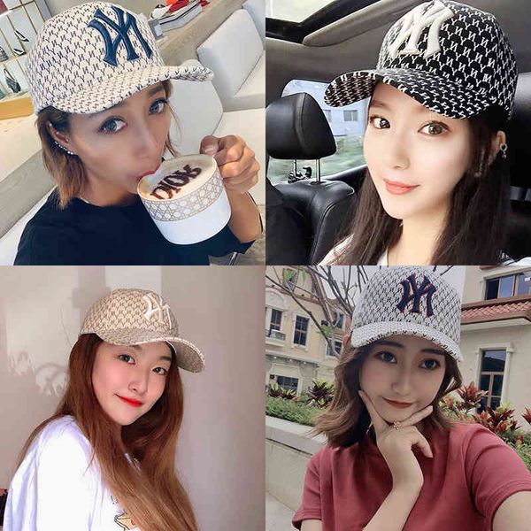 

hats korean black printed letter baseball female summer fashion couple old flower sunscreen sunshade duck tongue male, Blue;gray