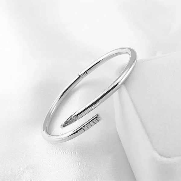 

couple engagement fashion bangle stainless steel men and women lovers nail jewelry bracelet gift party never fading, Black