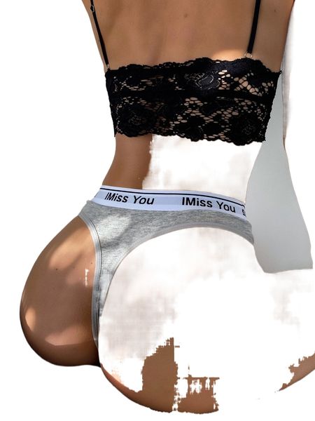 

letter tape panty u2ix#, Black;red