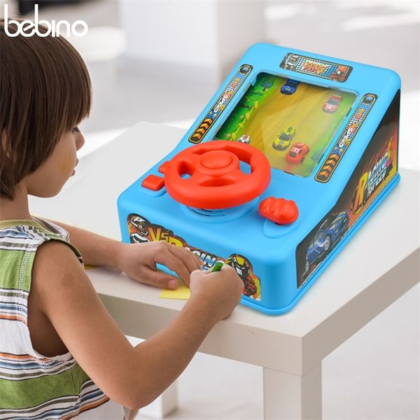 Rodo de direção infantil Dirigir Toy Dodge Veículo Game de aventura eletrônica de simulação com efeitos sonoros musicais para crianças baby 220707