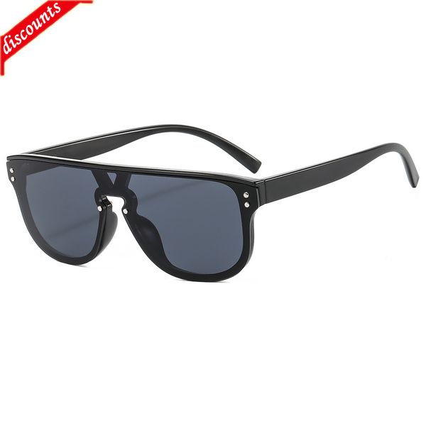 

men's women's fashion trend brand sunglasses wholesale one piece personalized frame, White;black