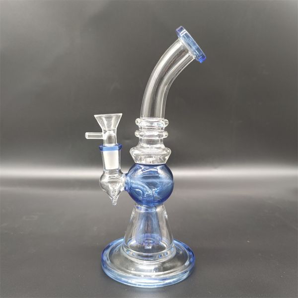 8 in tubi di tabacco blu Bong d'acqua in vetro spesso Fumo Cera Pipa ad acqua Accessori per narghilè con ciotola da 14 mm Magazzino USA