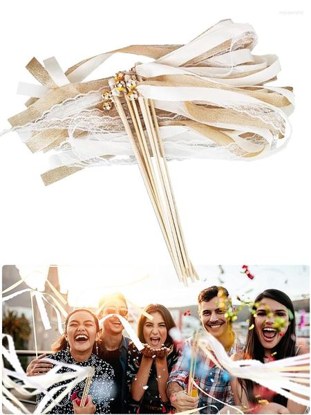 Decoração de festa 5pcs streamers com sino de fita de fita de fita streamer de fada para casamentos com celebração de chá de bebê favorsparty