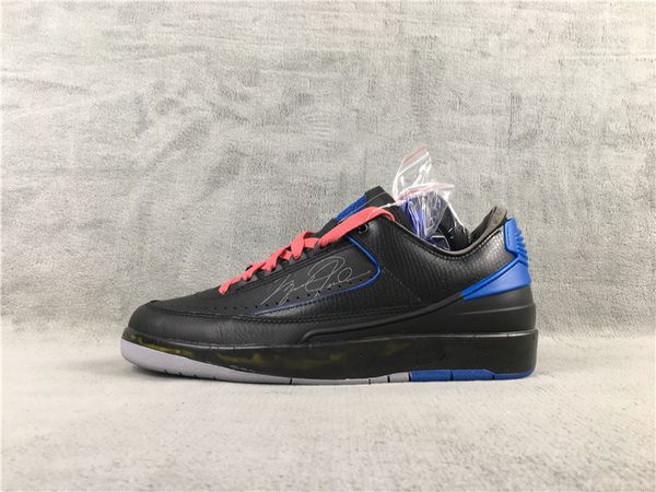 Sapatos masculino Jumpman 2 Low SP Black Blue Signature Sports Sneakers Color Black/Blue Grey Size 40-47.5