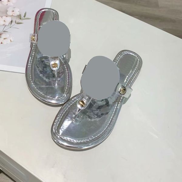 

women slippers tb slippers fashion patent leather colorful flip flops luxury designer slippers breathable sandals flat shoes outdoor casual, Black