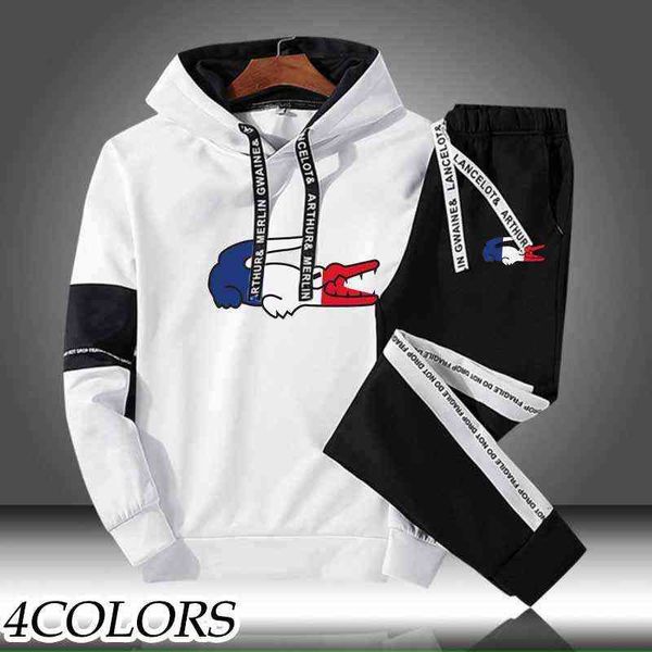 

autumn most popular brand tracksuit hooded pullover and jogger pants classic men/women daily casual sports hoodie jogging suit g1215, Gray