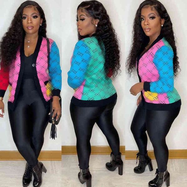 

w0001 women's fashion luxury rainbow contrast color v-neck slim knitted cardigan sweater coat, Black;brown