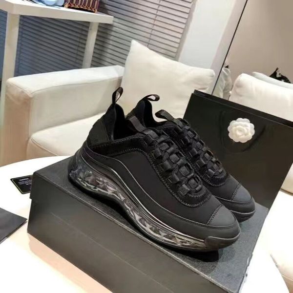 

fiber women designer shoes espadrilles sandals sneakers printing embroidery high platform shoe trainers bagandshoe luxury sneakers, Black