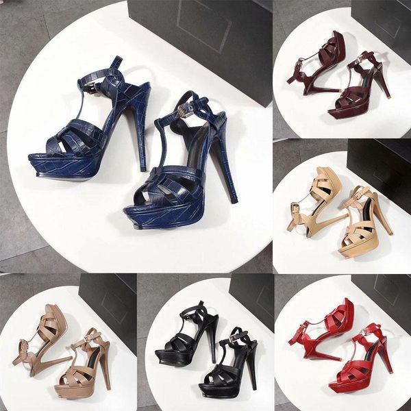 

designer sandals platform sandal metal letters high heels classic open toe stiletto heel fashion brand dress shoes wedding, Black