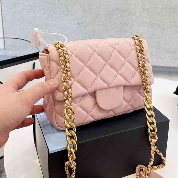 

2022ss luxury shoulder bag fashion womens designer classic flap solid color ribbed metal hardware seam multi-pocket wallet crossbody bag han