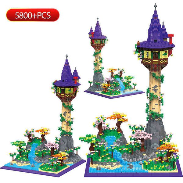 

pcs mini city fairytales movie magic castle model building blocks tower architecture friends bricks toys for children gifts j220624