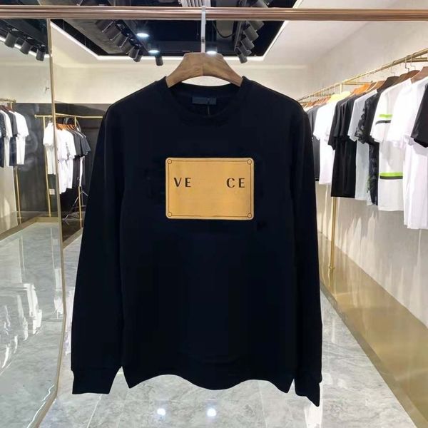 

selling designer sweater trendy brand vers round neck sweatshirt medusa long sleeve t-shirt ins selling men's and women's hoodie, Black