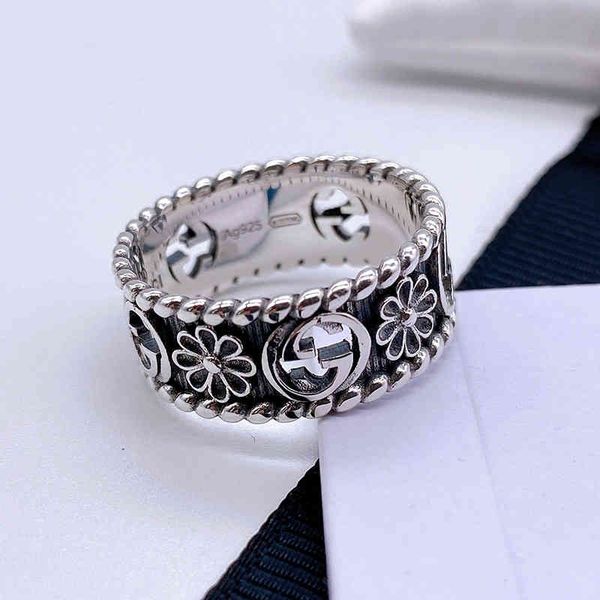 

2022 factory wholesale new silver male and female couple gear stripe ring a4ni