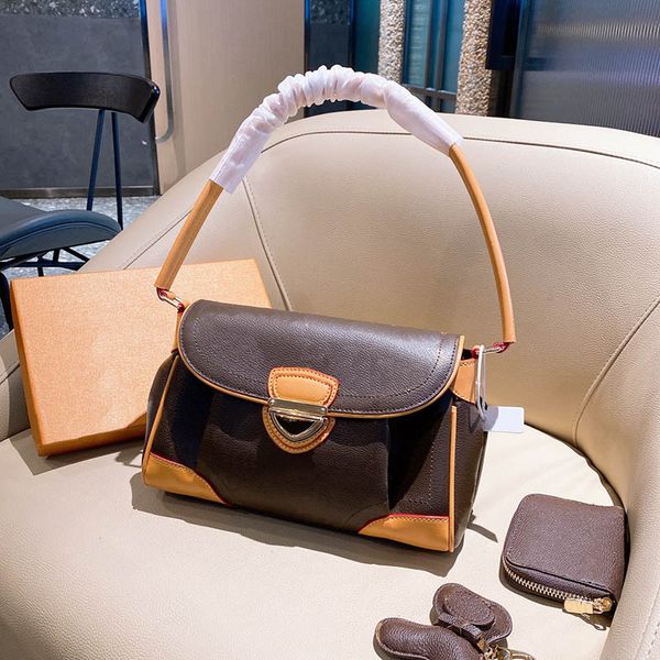 

luxury designer 2022 3-piece lady fashion handbag tote bags floral hardware hasp axillary package clutch bag letter wallets retro totes shou