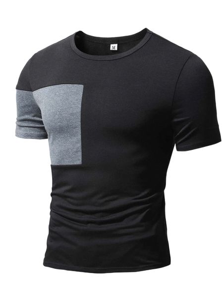 

men color block tee m0as#, White;black