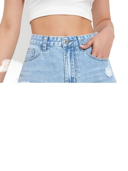 

ripped raw hem denim shorts u6cs#, White;black