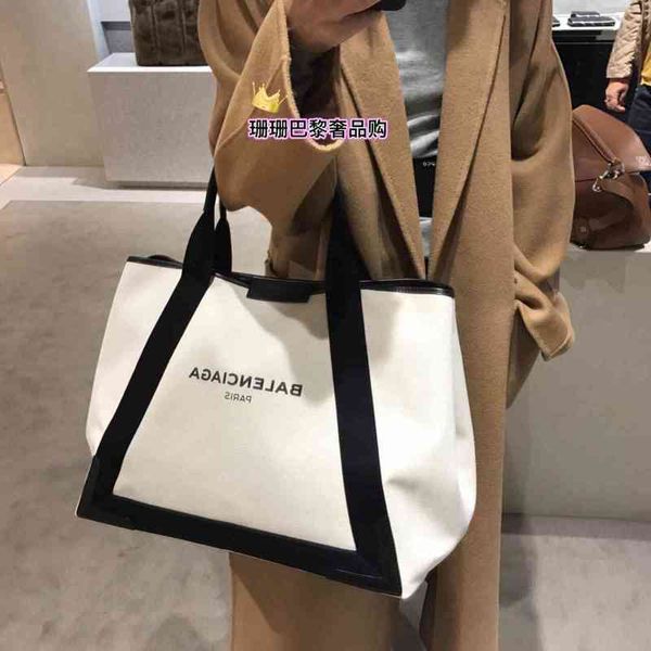 

fashion designer bbalencaigass handbags navy women's beige bag canvas black smooth cow leather medium tote shoulder crossbody tt