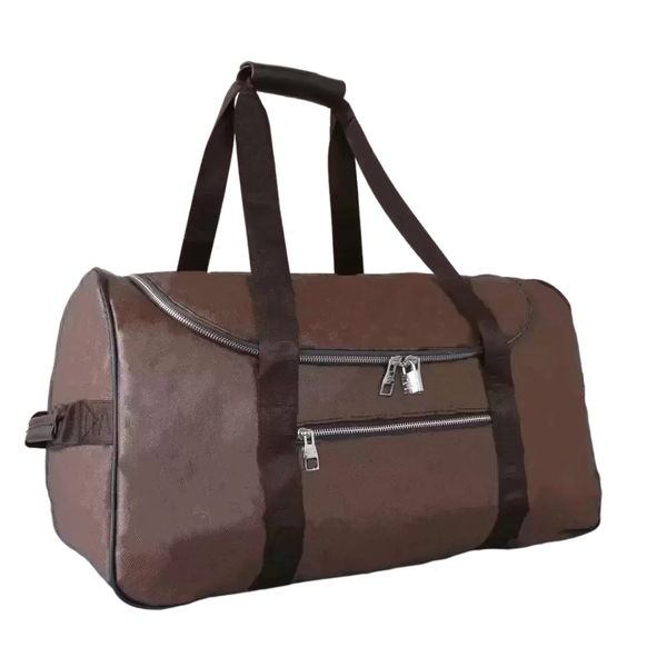 

luxury designer 55cm large capacity general purpose tote travel bags womens mens leather pu carry luggage with lock shoulder straps lady duf