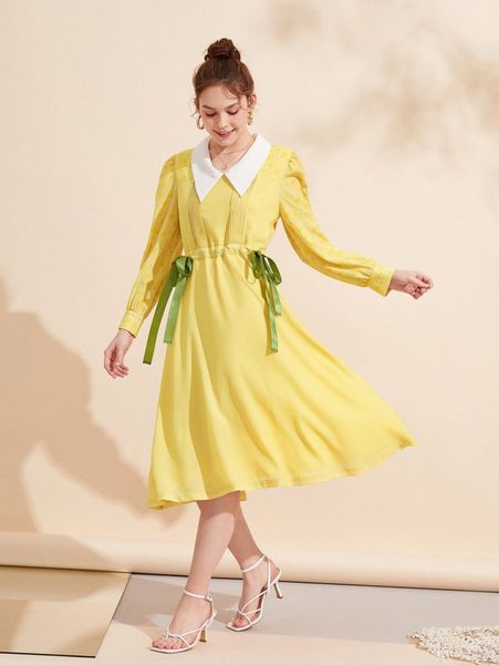 

x creative calm floral print knot side dress x1ep#, Black;gray