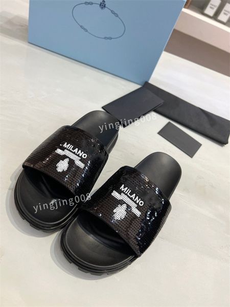 

2022 luxury brand sandals designer slippers slides floral brocade genuine leather flip flops women shoes sandal size35-40, Black