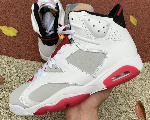 

5a shoes jumpman 6 hare basketball shoe 6s white grey bright red women men fashion trainers luxurys designer sneakers