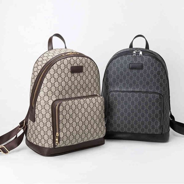 

backpack men's bag classic leather lattice backpack street student school computer bags_modelsiwn