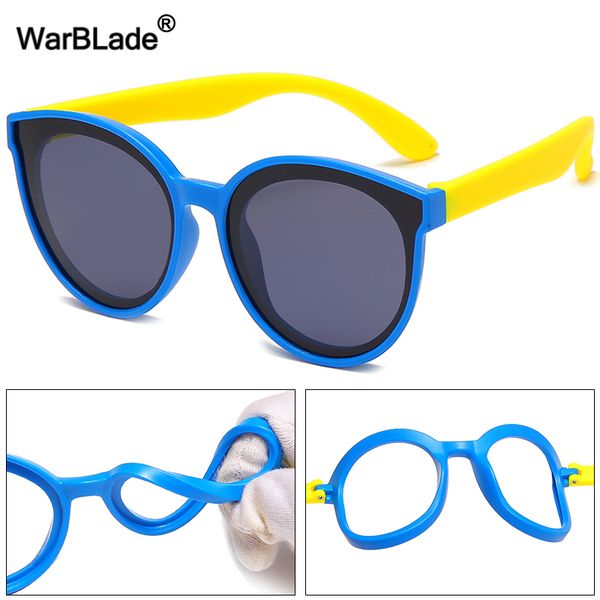 

warblade polarized kids sunglasses vintage children sun glasses silicone flexible boys girls baby eyewear gafas uv400 220705, Blue