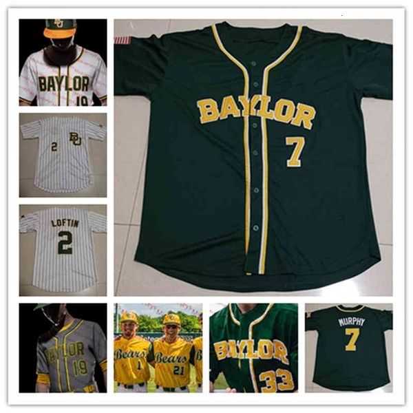 

c202 college custom baylor bears baseball jersey jacob ashkinos paul dickens davis wendzel mack mueller andy thomas luke boyd hayden kettler, Black