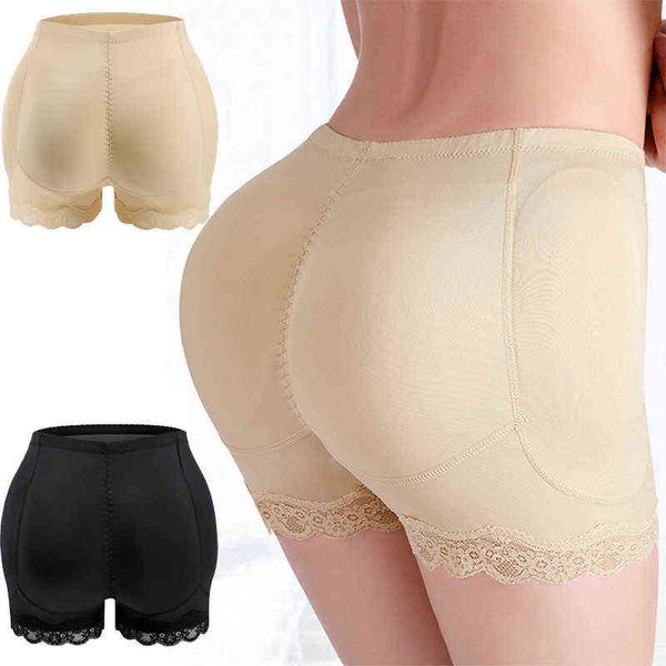 Popo Kaldırıcı Pantolon Kadın Sahte Kalçalar Tombul Kalça Büyük Boy Vücut Şekillendirme Külot Dantel Sahte Eşek Pad Boxer Shapewear Şortlu Y220411