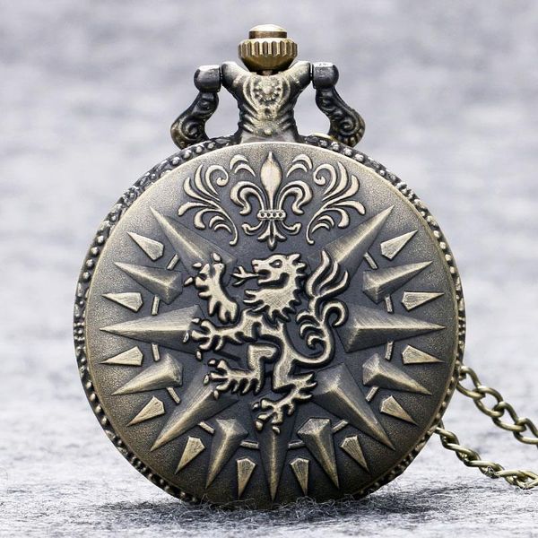 Orologi da taschino Hear Me Roar Tema LANNISTER Orologio al quarzo in bronzo 3D Una canzone di ghiaccio e fuoco Prodotto correlato Uomo Donna Regalo