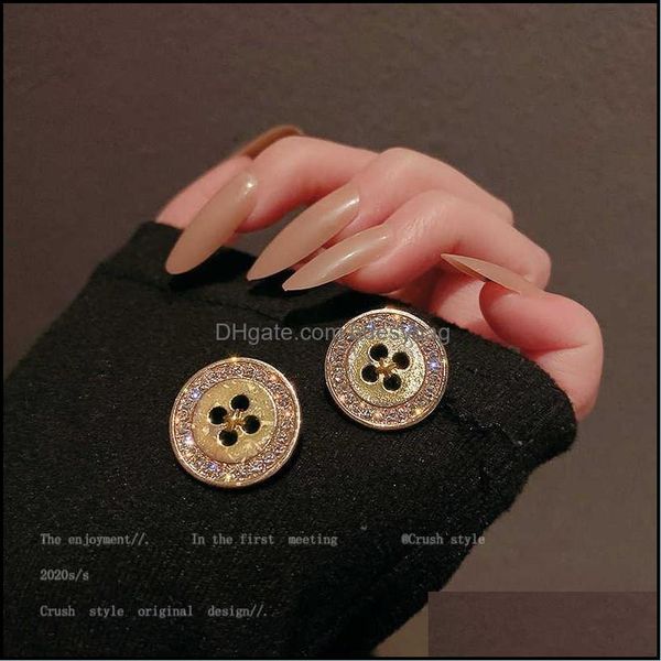 

charm earrings jewelry 925 sier needle inlaid diamond button fashion personality temperament baroque drop de dh0g1, Golden