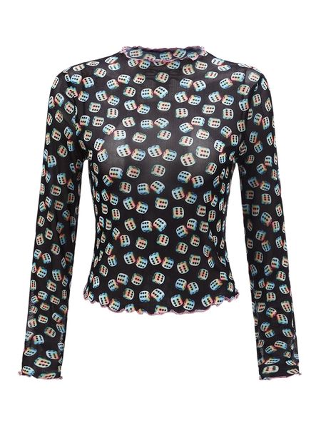 

x tartagain allover dice print lettuce trim o7hh#, White