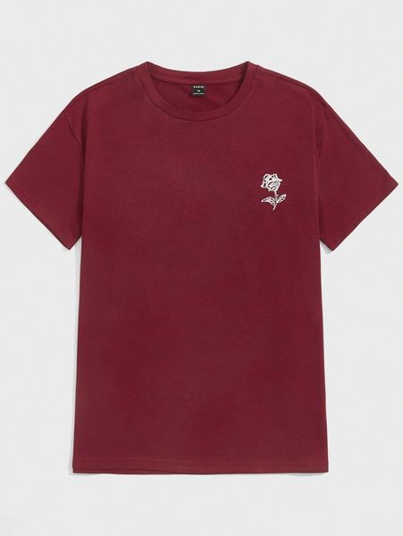 

men drop shoulder floral print tee v6ff#, White;black