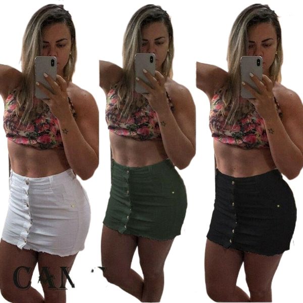 

skirts women's pencil denim jean mini skirt high waist casual party bodycon short dress a1iz#, Black