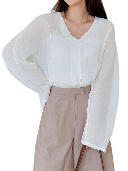 

dazy seam detail button front blouse o7xy#, White