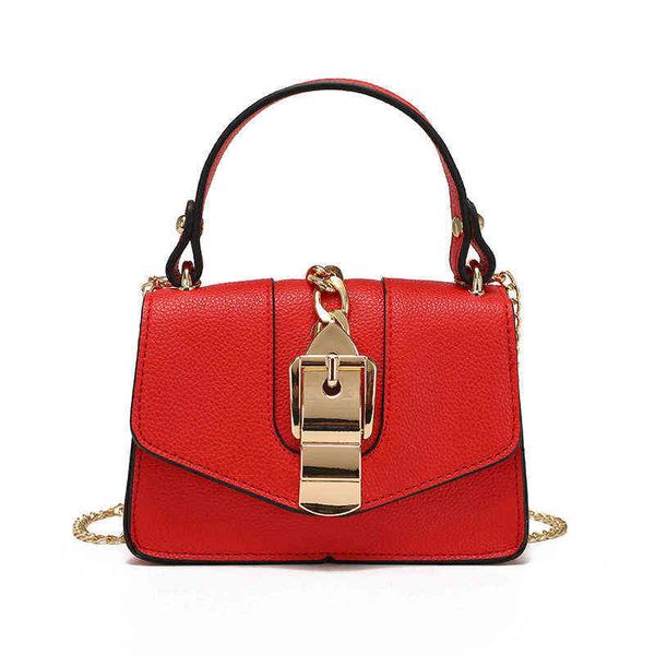 

new fashion women's bag single shoulder diagonal hand solid color versatile pu leather chain women