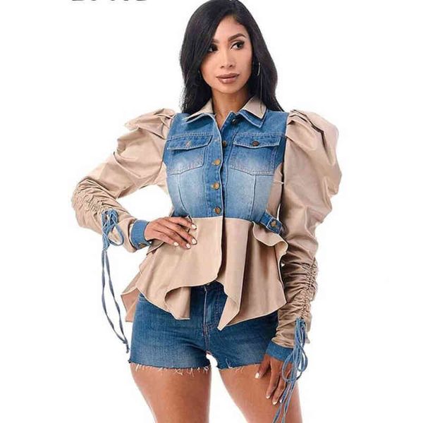 

designer women's prom dresses 2022 spring fashion short women's dresses slim denim coat top, Black