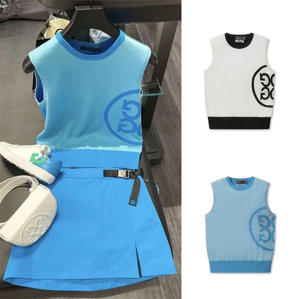 

golf vest fashion ladies knitting sleeveless big design 220619, Black;blue