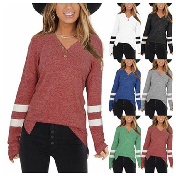 

womens long sleeve v neck shirts button casual tunic, White