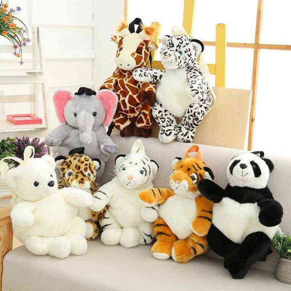 40cm Creative Plush Animals Backpacks Kids Backpack Backpack Leopard Tiger Panda Polar Bear Giraffe Backpack Backpack Ldren Gift J220729