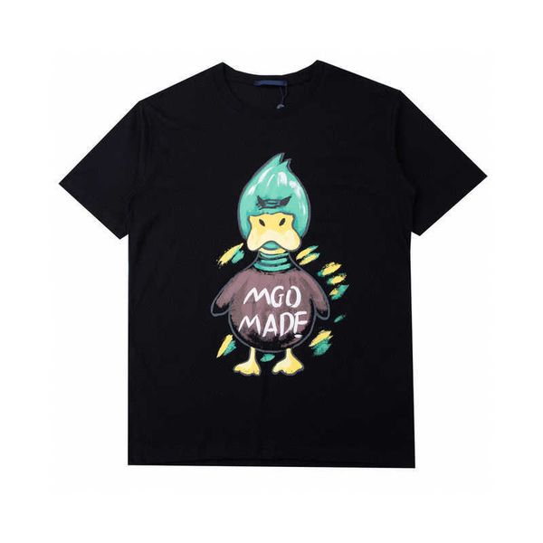 

22ss europe paris cartoon duck graffiti print design t shirt high street tee spring summer fashion skateboard men women tshirt, White;black
