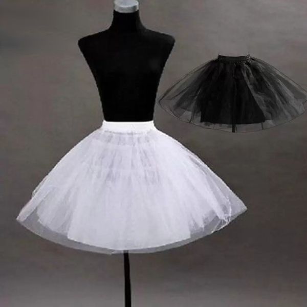 Ucuz Beyaz Siyah Kısa Petticoats Tül Petticoat Crrinoline Kızlar için Tutu Etek Balo Elbise CPA274