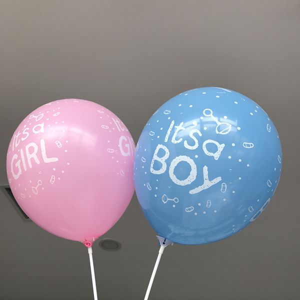 10шт 12 дюймов мальчика Blue Girl Pink Party Latex Balloons детское гендерное секретное воздушное шарико